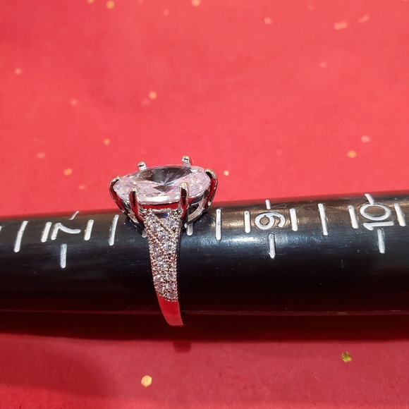 Silver Pear cut ring size 8 - Picture 5 of 7